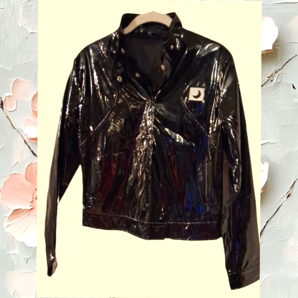 Nitro glossy black raincoat jacket in size M